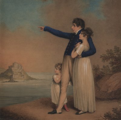 Robert Southey and His Daughters, 1824 by Adam Buck